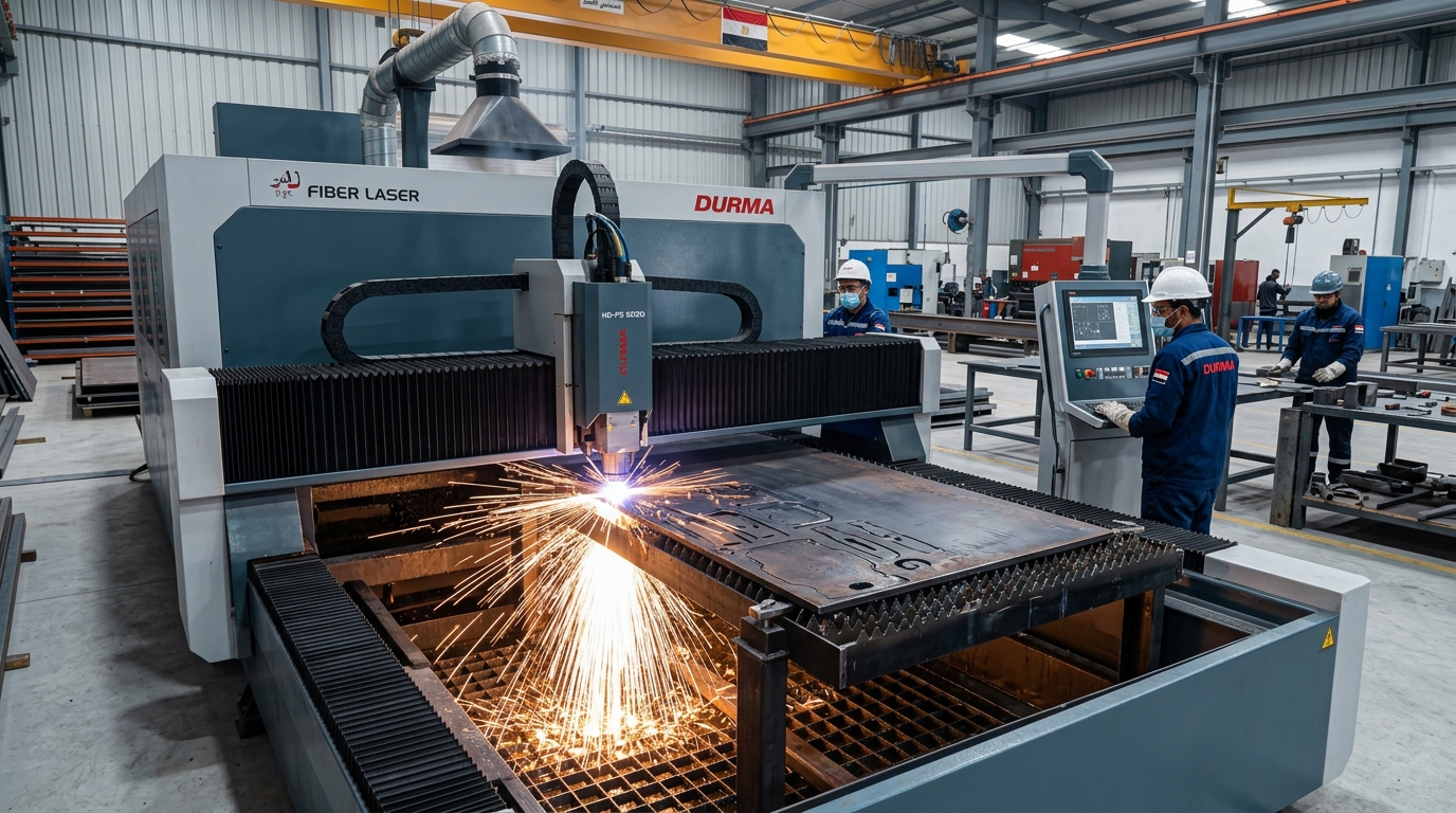 تكنولوجيا قص المعادن بالفايبر ليزر CNC في مصر: المواصفات الهندسية، دقة التقطيع، وأفضل استخدامات الديكور